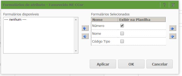 Dicas sobre Opção Formulários de atributo A opção Mais permite que sejam escolhidos outros campos além dos