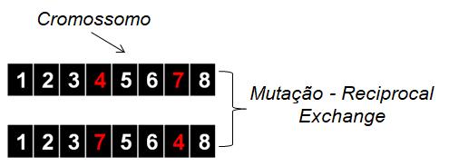 12 4.4 Mutação Depois de realizado o processo de recombinação dos cromossomos, gerando assim uma nova população, é realizado o processo de mutação.