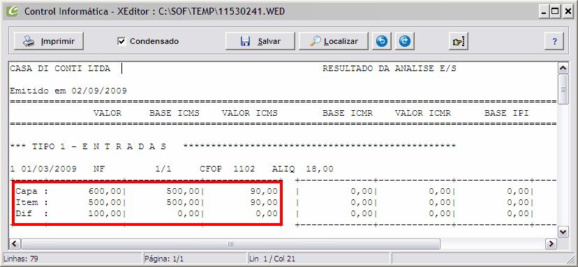 Tendo qualquer tipo de diferenca Programas: