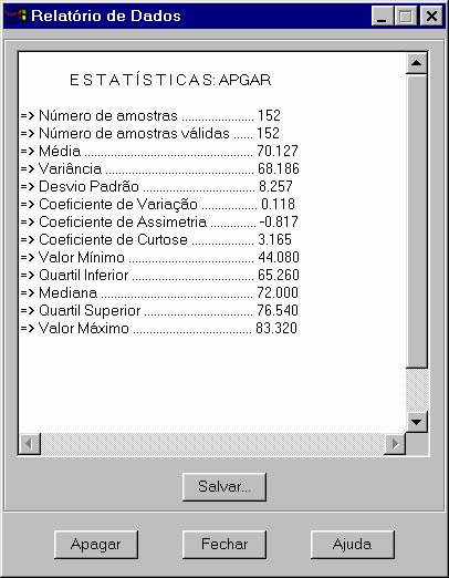 Lab. Geoestatística Linear 9 Executando estatísticas descritivas Além das estatísticas descritivas utiliza-se também