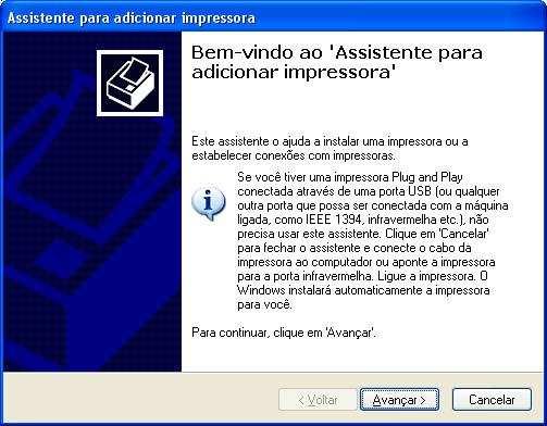 ADICIONAR UMA IMPRESSORA Execute o Assistente para adicionar impressora para conectar uma impressora ao computador.