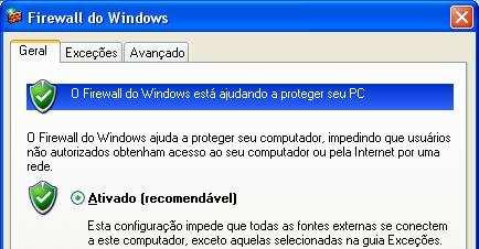 FIREWALL DO WINDOWS Altere as