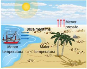 Exemplo de efeito do calor específico Durante o dia, o sol aquece rapidamente o solo.