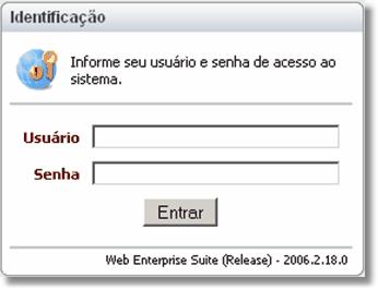 AUTORIZADOR WEB.5.. FUNCIONALIDADES PARA LOGAR NO AUTORIZADOR Figura 01 - Tela para logar no autorizador.