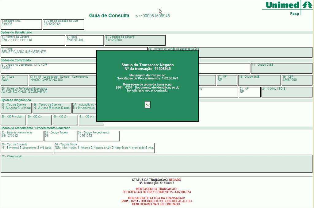 Recurso Complementar: Se a guia de Consulta estiver AUTORIZADA e o