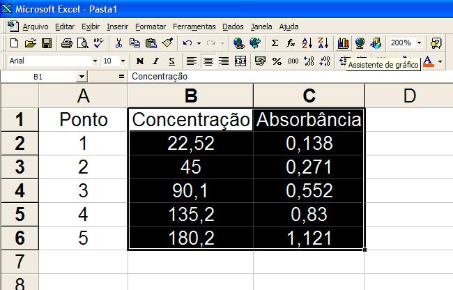 Quinto Passo: Construir a curva Selecione