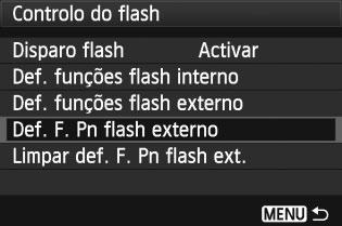 3 Definir o FlashN Comp. exp flash Consulte y Compensação da Exposição do Flash na página 88. E-TTL II Para as exposições normais do flash, defina esta opção para [Matricial].