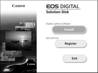Instalar o Software SO compatível MAC OS X 10.4-10.6 1 Verifique se a câmara não está ligada ao computador. 2 Introduza o EOS DIGITAL Solution Dis (CD).