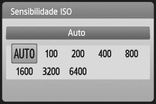 Z: Alterar a Sensibilidade ISON Sobre AUTO para Sensibilidade ISO Automática Se definir a sensibilidade ISO para AUTO, a sensibilidade ISO real a definir aparece quando carregar no botão do obturador