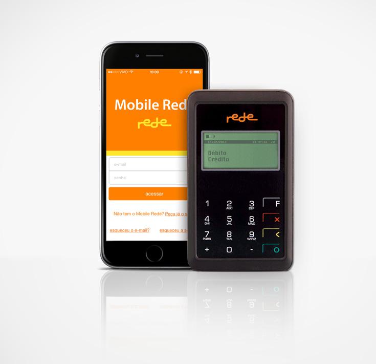 3 Mobile Rede O que é o Mobile Rede leitor de débito e crédito? O Mobile Rede é uma solução tecnológica que transforma o seu smartphone ou tablet em uma maquininha de cartão de débito e crédito.