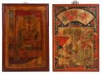 1174 :: Lanterna Chinesa em madeira exótica e vidro. Alt. 81 cm.