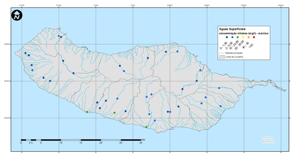 Figura 15 Madeira - Concentração de Nitratos nas