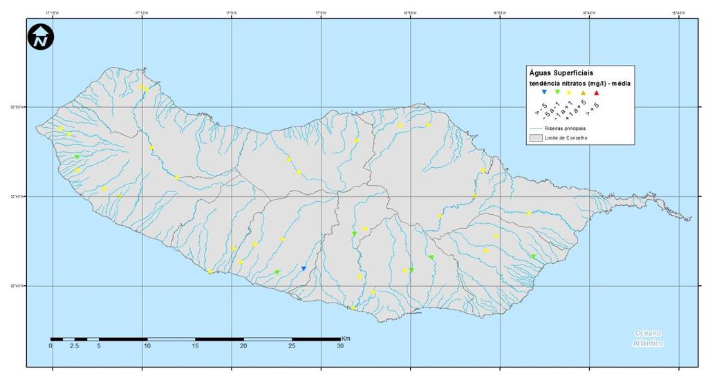 Madeira - Tendência da Concentração de Nitratos