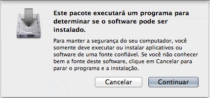 Instalando no Mac OS 4. Clique o botão [Continuar]. A tela [Bem-vindo ao Instalador de ScanSnap] será exibida na janela [Instalar ScanSnap]. 5.