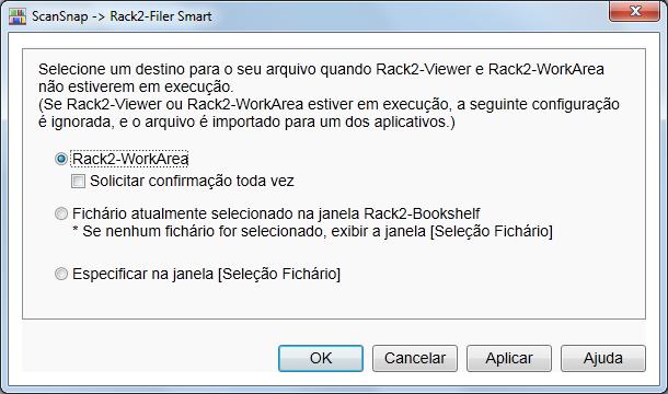 Usando o ScanSnap com o Quick menu (Windows) Preferências As configurações relacionadas ao [Scan to Rack2-Filer Smart] podem ser alteradas. 1.