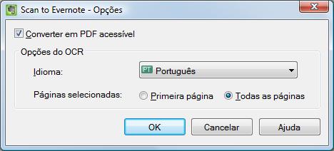 Usando o ScanSnap com o Quick menu (Windows) Preferências As configurações relacionadas ao [Scan to Evernote (Document)] podem ser alteradas. 1.