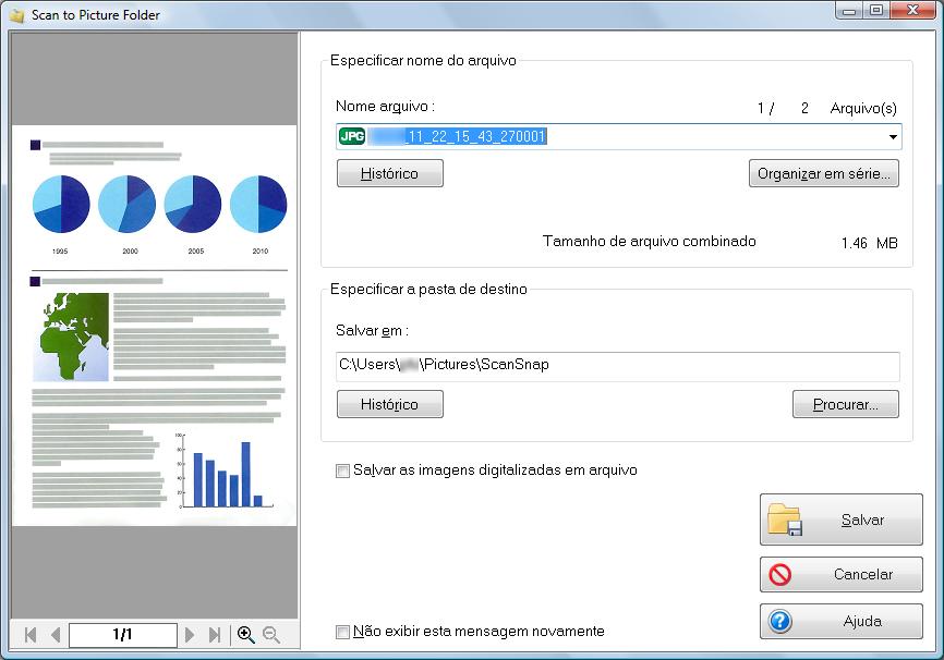 Usando o ScanSnap com o Quick menu (Windows) 4. Verifique a imagem digitalizada na janela de visualização.