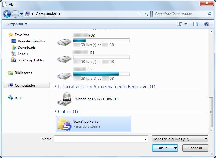 Operações do ScanSnap Folder (Windows) 2. Clique em [Computador] ([Meu Computador] no Windows XP).