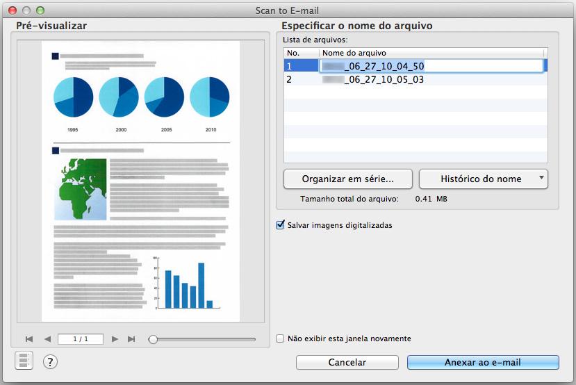 Usando o ScanSnap com o Quick menu (Mac OS) 3. Clique o ícone [Scan to E-mail]. A janela [Scan to E-mail] será exibida. A janela [Scan to E-mail] pode ser ocultada.