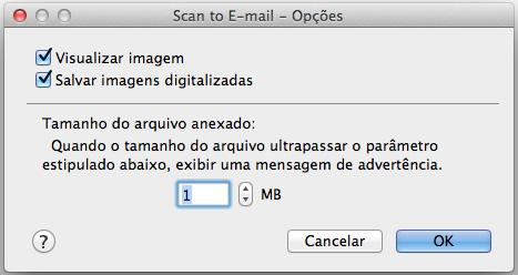Usando o ScanSnap com o Quick menu (Mac OS) Preferências As configurações relacionadas ao [Scan to E-mail] podem ser alteradas. 1. Mova o cursor do mouse sobre o ícone [Scan to E-mail] e clique.