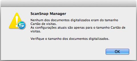 Configurando o ScanSnap Manager (Mac OS) ATENÇÃO No CardMinder Quando o CardMinder estiver ativo, os cartões de visita serão digitalizados com as configurações atuais.
