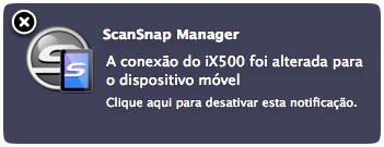 Quando estiver conectado com o dispositivo móvel via LAN sem fio Quando o ScanSnap e o dispositivo móvel estiverem conectados via LAN sem fio, a comunicação com o