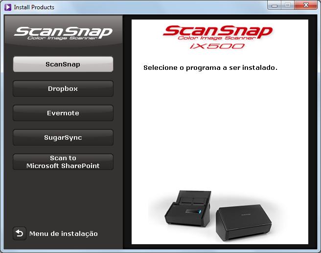 Instalando no Windows 4. Clique o botão [Scan to Microsoft SharePoint]. A instalação será iniciada. 5. Siga as instruções da tela para concluir a instalação. 6.