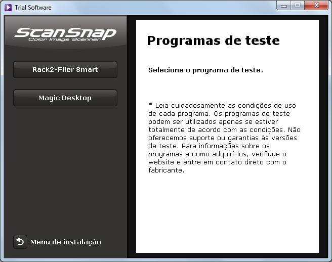 Instalando no Windows 4. Clique o botão do aplicativo de teste que deseja instalar. O ícone da página de download do aplicativo de teste será exibido à direita da tela.