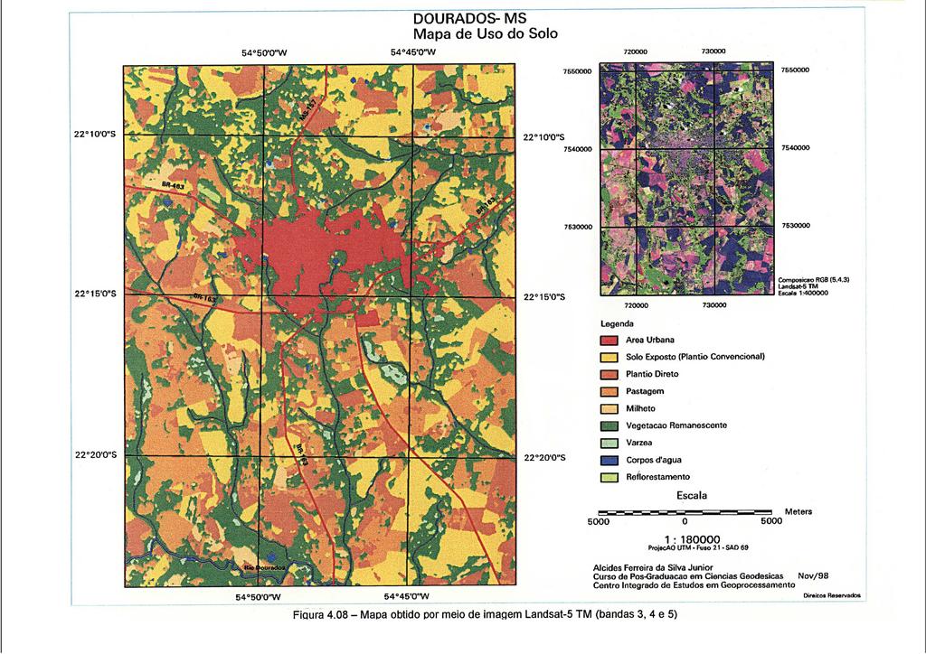 54ª50'0"W DOURADOS- MS Mapa de Uso do Solo 54º45'0"W 720000 730000 7660000 7650000 22ª10'0"5 22º10'0"5 7540000 7540000 7630000 ~. l. 7530000 22 15'0"$ 22 15'0"5 720000 730000 Compoeicao RGB (5.4.3)