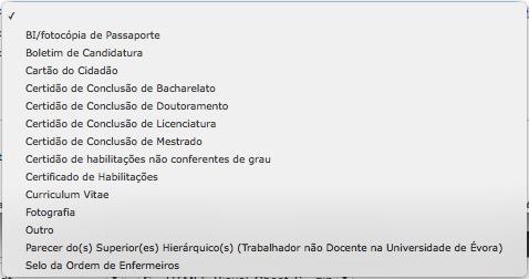 5. Anexar Documentos Deverá anexar, em formato electrónico, a documentação necessária, e a que considere relevante, à sua candidatura.