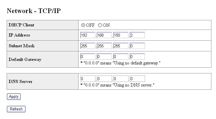 onfiguração do mbiente de ede do rojetor 4 tela de definição de / aparece, pronta para as definições de rede do projetor.
