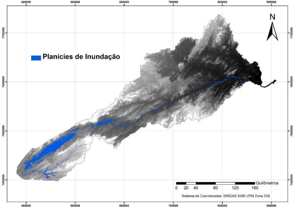 ESPACIALIZAÇÃO Planícies de Inundação:RPS Possui 77 planícies de inundação divididas segundo o potencial de manejo (BAPTISTA et al, 2014): 52 com alto potencial; 15 com médio