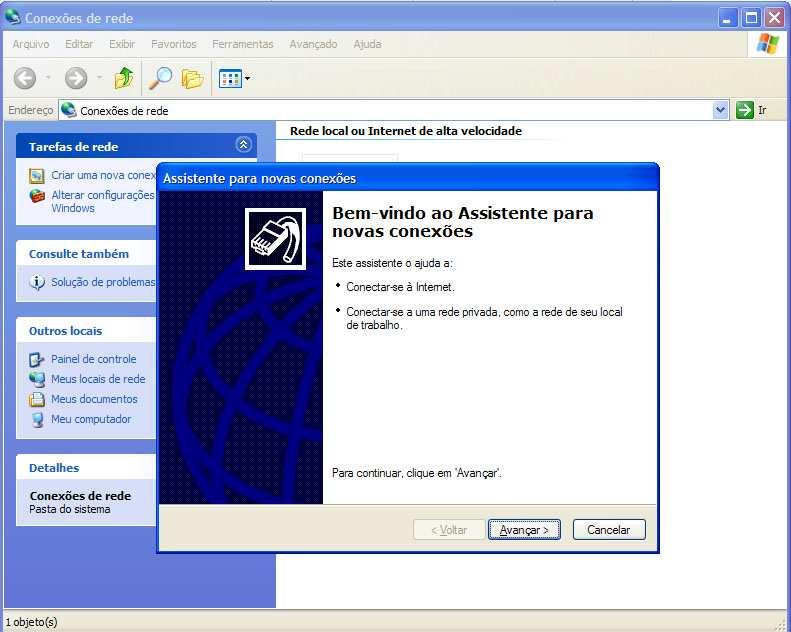 2.3. O Windows irá abrir uma tela com a lista de redes existentes: 2.4.