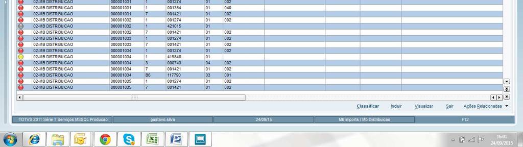 Pesquise a nota fiscal pelo numero com os nove dígitos e clique em Classificar 13.