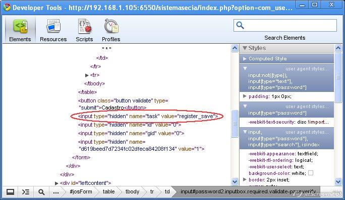 4. PAUSA 3: Como descobrir o nome da Task associada ao envio do formulário preenchido: Faremos uso do Inspect element do Google Chrome, novamente.