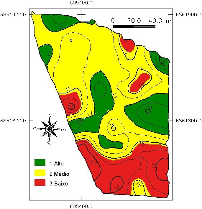 Como nos mapas PP e NF das áreas 35A e 35C, a semelhança entre os mapas dessas variáveis nessa área é alta. PMF apresentou menor peso na face sul da área.