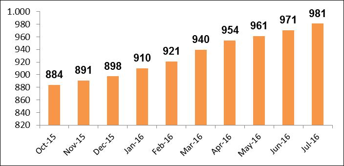 Bradesco 322,5 73,2 2,3 397,9 40,56% BRZ 1,4 1,4 0,14% Itaú 247,0 73,0