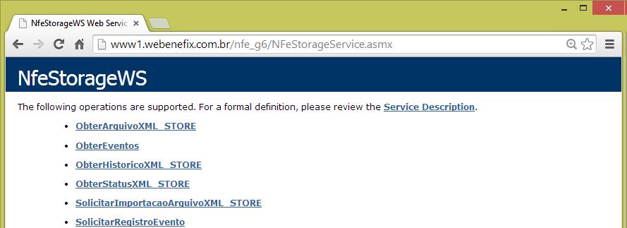 Web Service (NFe e Storage) e documentados