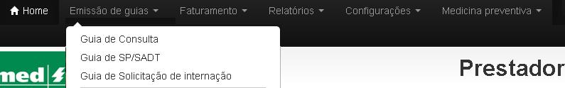 Emissão de guias - Guia de Consulta (Emitindo uma Guia de Consulta Eletiva) Opção utilizada para emissão de guias de consultas em Consultório Consulta Eletiva. 1 2 1. Menu: Clique em Emissão de guias.