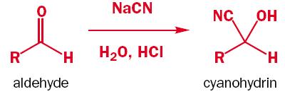 5.5. Adição de HCN ü Aldeídos e cetonas reagem com o ácido cianídrico (HCN) para formar