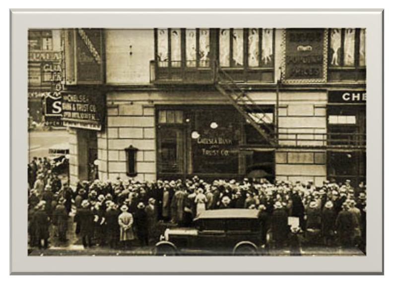 Em 1929, ocorre a quebra da bolsa de Nova York, que acarretou