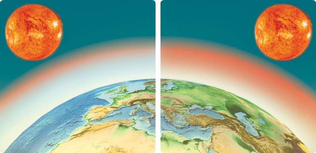 Efeito de estufa natural Efeito de estufa aumentado pelo Homem Calor libertado para o Espaço Calor libertado para o Espaço Dióxido de carbono (CO 2 ) Vapor de água (H 2 O) Metano (CH 4 ) Calor retido