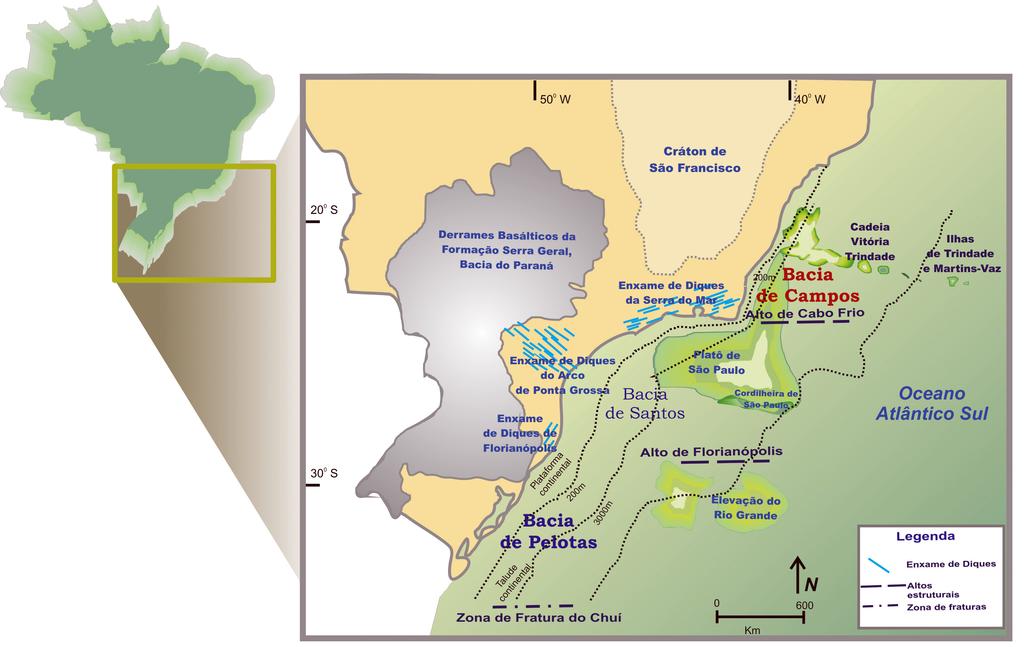 Janaína Teixeira Lobo et al. Figura 1 Mapa de localização da bacia de Campos.