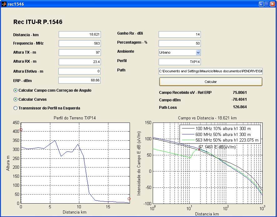 80 disponha do perfil do terreno, a EIRP, o ganho da antena receptora, a percentagem de tempo que o valor é excedido, o tipo de ambiente (rural, suburbano, urbano, urbano denso), o nome e a