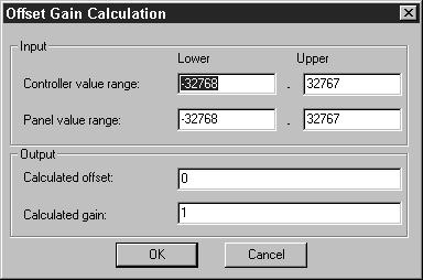 Programação Visualização gráfica e controlo 7 É aberta a seguinte janela de diálogo: 1591AEN Nesta janela, introduza o intervalo para o valor do controlador e da consola de operação.