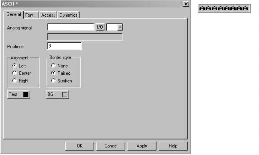 Programação Visualização gráfica e controlo 7 ASC Objectos para o controlo da sequência de caracteres ASC em blocos gráficos.