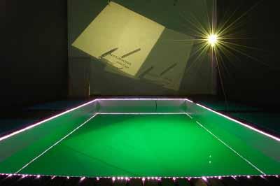 Hélio Oiticica & Neville D Almeida - Cosmococa - programa in progress CC4/Nocagions -- 2 slide projectors, a swimming-pool and lights.