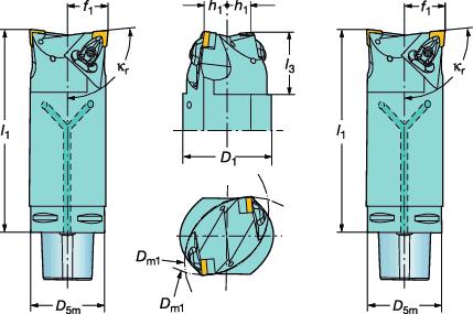 MULT-TASK MACNNG Coromant Capto cutting units Ferramenta multifunção CoroPlex TT Twin Tool (Conjugada) CoroTurn RC fixação rígida Lado da ferramenta/tipo de pastilha Cx-T-DCL.xxDCLxx DCL.