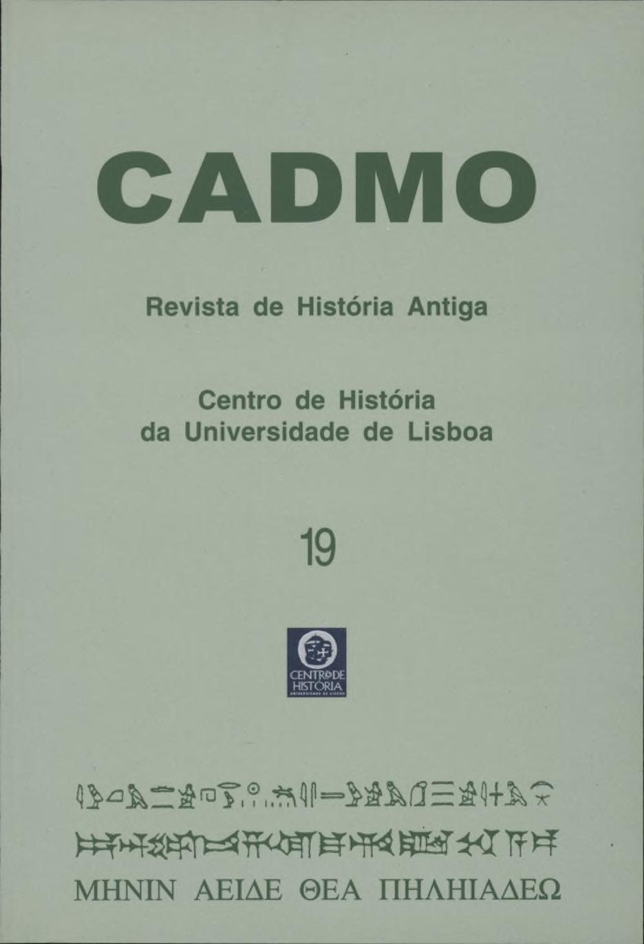 CADMO Revista de Historia Antiga Centro