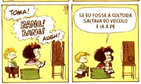 Assinale as alternativas corretas em relação à tirinha: a) o 1º quadrinho da tirinha apresenta apenas 1 período, ou seja, período simples.